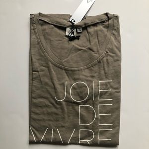 🆕 [A Ruby] “Joie De Vivre” Tan Cotton T-Shirt Sz: XS